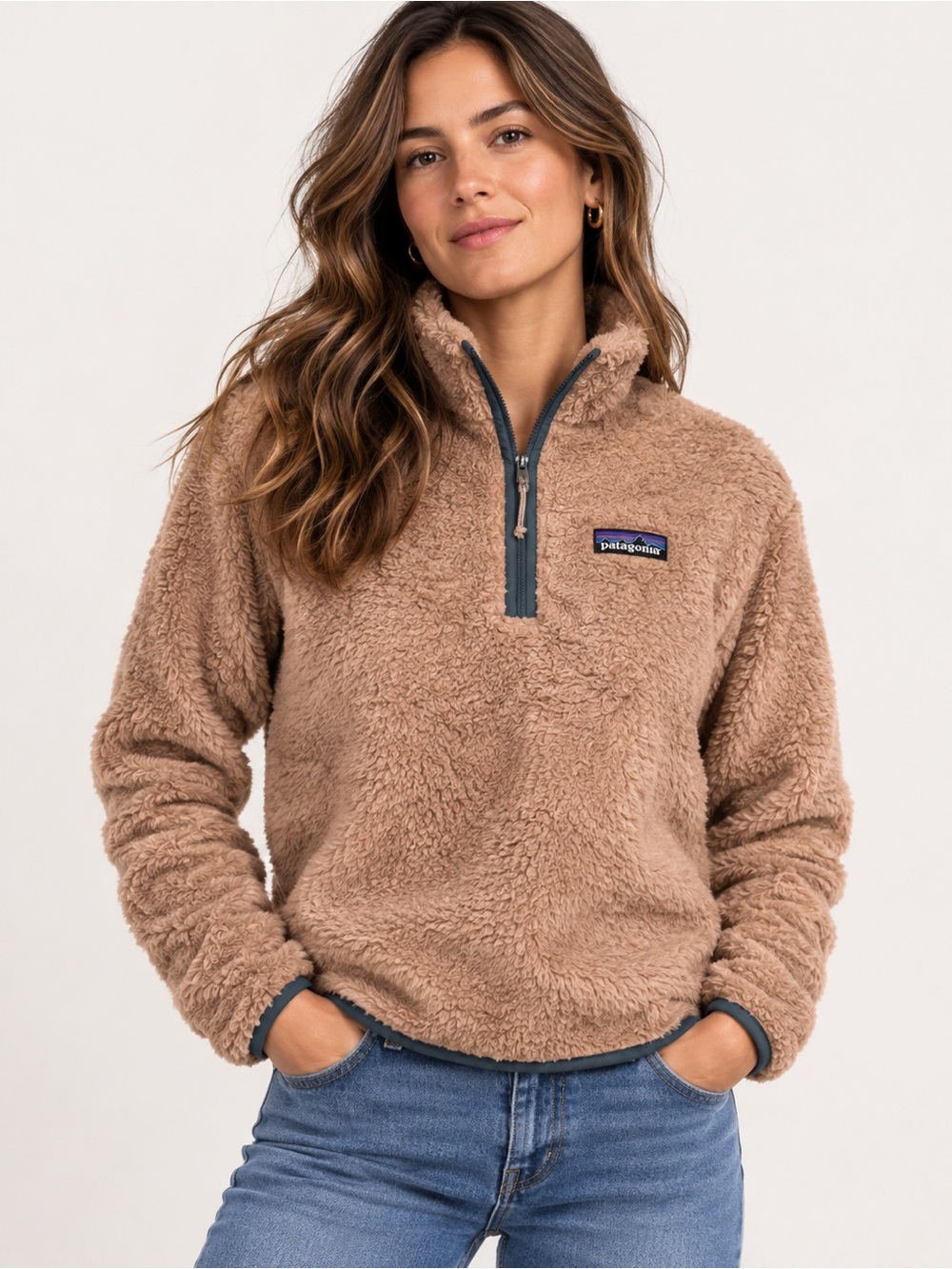 Patagonia Women’s Los Gatos 1/4 Zip Fleece Pullover Pampas Tan Size Small S